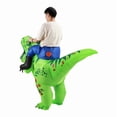 thumbnail image 5 of Adult Dinosaur Costume Inflatable Fun Holiday Dress Up Men's And Women's Inflatable Suit Dinosaur Rider Inflatable Dress Up,Height 59"–74.8",light green, 5 of 6