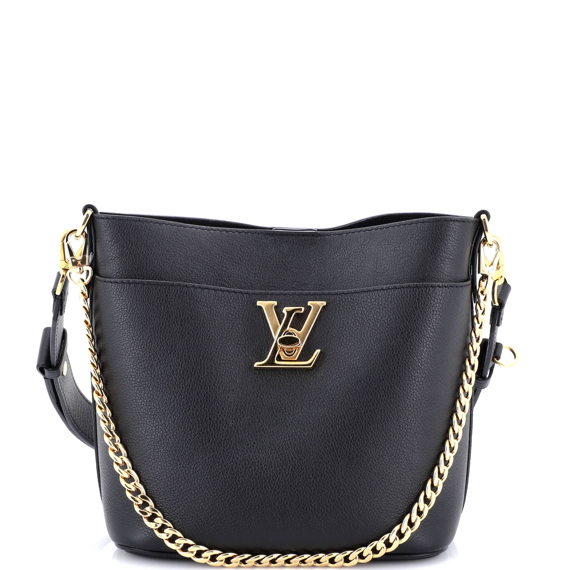 Pre-Owned Louis Vuitton Lock and Walk Bucket Bag Leather By Rebag