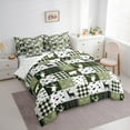 thumbnail image 3 of Homewish Wildlife Moose Elk Bedding Comforter Set 7pcs, Woodland Animal Bear Queen Bedding Sets, Green Rustic Farmhouse Reversible Queen Sheet Sets, Super Cozy Room Decor, 3 of 7