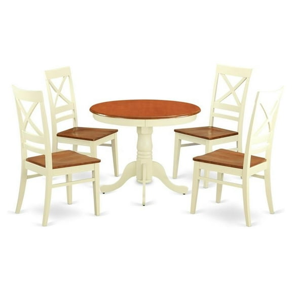 East West Furniture 5  Pc  Table  set  for  4-Kitchen  dinette  Table  and  4  Kitchen  Chairs