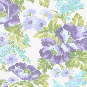 David Textiles 42" Cotton Double-Faced Quilt Springtime Floral By the Yard, Purple