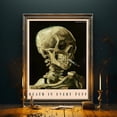 thumbnail image 2 of Póster de esqueleto con cigarrillo ardiente, lienzo artístico Vintage de Van Gogh, pinturas de Memento Mori, imágenes de Calavera, decoración de pared gótica, 2 of 4