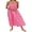 Pink, variant on LMLYSoH Women's Spaghetti Strap Dresses Stylish Dot Print Ruffled Trim Sleeveless Long Dresses for Summer