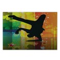 thumbnail image 2 of Hip Hop Cutting Board, Illustration of a Breakdancer Silhouette on Colorful Discotheque Themed Background, Decorative Tempered Glass Cutting and Serving Board, Small Size, Multicolor, by Ambesonne, 2 of 5