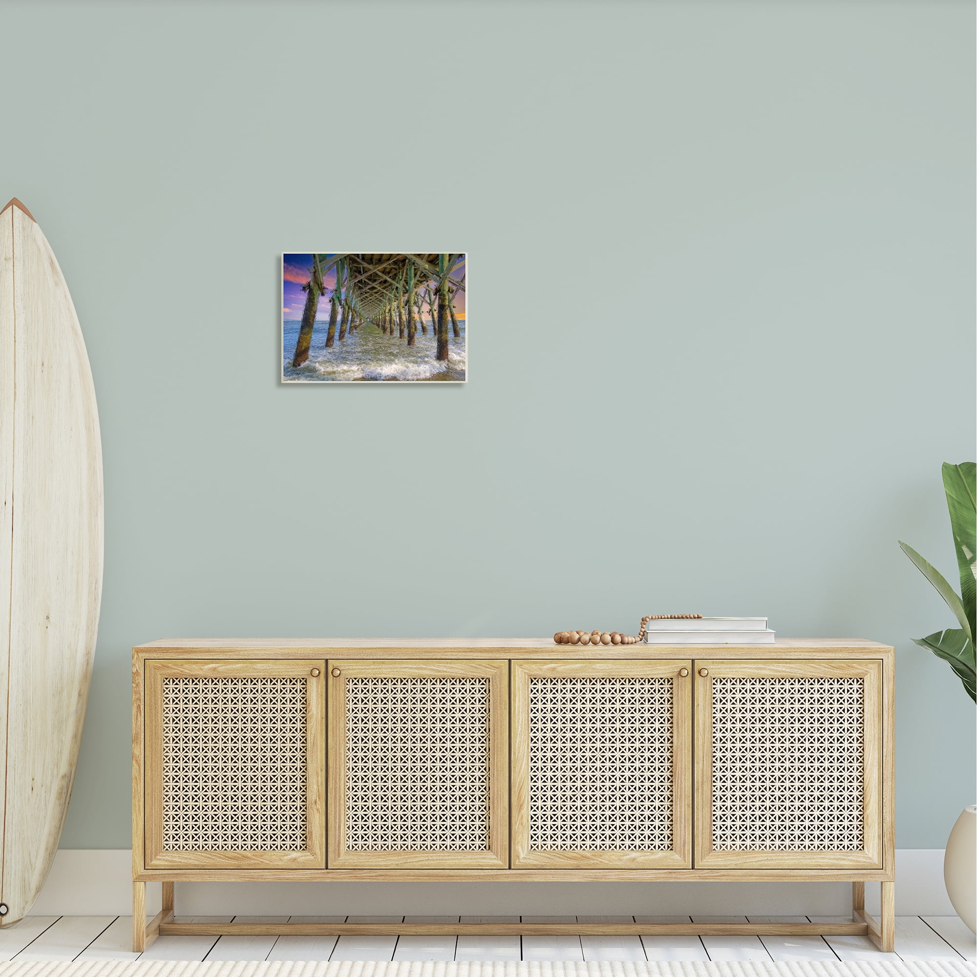 Stupell Industries Ocean Foam Underneath Boardwalk Bridge Dock Sunset Wood Wall Art, 19 x 13, Design by Daniel Sproul