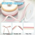 thumbnail image 3 of Uxcell 9.8 Yards x 0.4" Christmas Striped Ribbon, Ribbon Candy Ribbon Roll Fabric Wrapping Ribbon, Pink White, 3 of 6