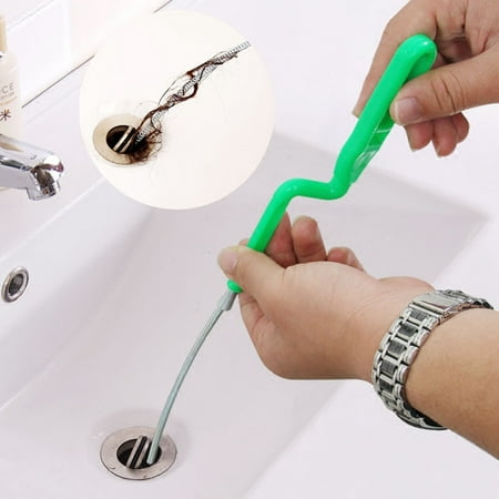 Unique drain cleaning tool Plastic Handle Steel Wire Snake pipe auger turbo snake drain removal hair Sink Cleaning Hook shower drain cleaner toilet clog remover