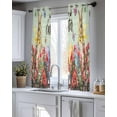 thumbnail image 5 of Spring Easter Bunny Sheer Curtains 39 Inch Length 2 Panels Set for Living Room/Bedroom, Green Wooden Red Floral Easter Eggs Kitchen Curtains Grommet Semi-Sheer Curtains Window Treatments 27.5"x39"x2, 5 of 7