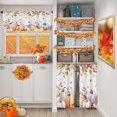 thumbnail image 2 of Fall Leaves Floral Kitchen Curtains with Valance and Tier Sets 36 Inch, 3 Pieces Autumn Pumpkin Leaf Rod Pocket Drapes Window Treatment Curtains for Kitchen Over Sink Dining Room Decor, 2 of 6
