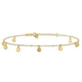 thumbnail image 3 of 14k Yellow Gold Dangle Circle 9 Inch Plus 1 Anklet Ankle Bracelet, 3 of 11