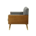 thumbnail image 4 of Noble House Amiriah Mid Century Modern Fabric Tufted Club Chair, Gray, 4 of 12