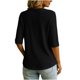 thumbnail image 5 of Neewe Womens Plain V Neck Button Dressy Casual Summer Short Sleeve Button Down Shirts Business Work Tops, 5 of 6