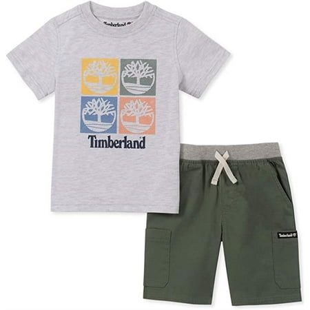 Timberland Tree Logo Short Set Olive 3T