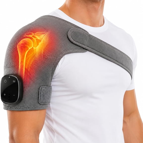 Vital Triple Method Shoulder Massager, Cordless Shoulder Heating Pad for Frozen Shoulder Deep Tissue Pain Relief (Single-Unit)