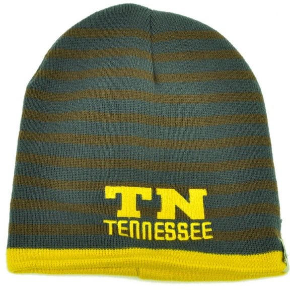 Tennessee State Knit Beanie Salle Striped Cuffless Gray Hat Winter Brown Yellow