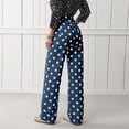 thumbnail image 4 of Bexdxz Women's Casual Wide Leg Jeans with Large Polka Dot Print Dark Blue L, 4 of 6