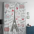 thumbnail image 5 of Set Of Paris Symbolslettering Luxurious Chiffon Sheer Curtains for Living Room Bedroom ration Window Voiles Tulle Curtain, 5 of 7