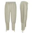 thumbnail image 4 of Womens Ankle Banded Pants Medieval Viking Pirate Cosplay Pants Holiday Party Renaissance Trousers for Adult, 4 of 6