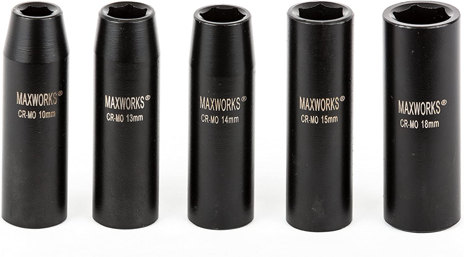 MaxWorks 80783 13-Piece 1/2" Drive Metric Impact Socket Set With Laser Etched Size Marking