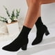 thumbnail image 3 of NECHOLOGY Botas Mujer Adulto Femenino Zapatos Botines mujer Zapatos de mujer Calcetines de tacón Botas Botas elásticas de tacón grueso Botas de mujer de tubo medio de punto de tacón medio (Black, 9), 3 of 7