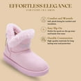 thumbnail image 4 of bebe Girls' Boots – Fuzzy Winter Boots for Girls with Faux Fur and Bow, Cozy Winter Boots for Little Kid/Big Kid, 4 of 9