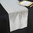thumbnail image 4 of Balsa Circle 12" x 108" Shiny Mirror Foil Tulle Table Runner Silver, 4 of 6