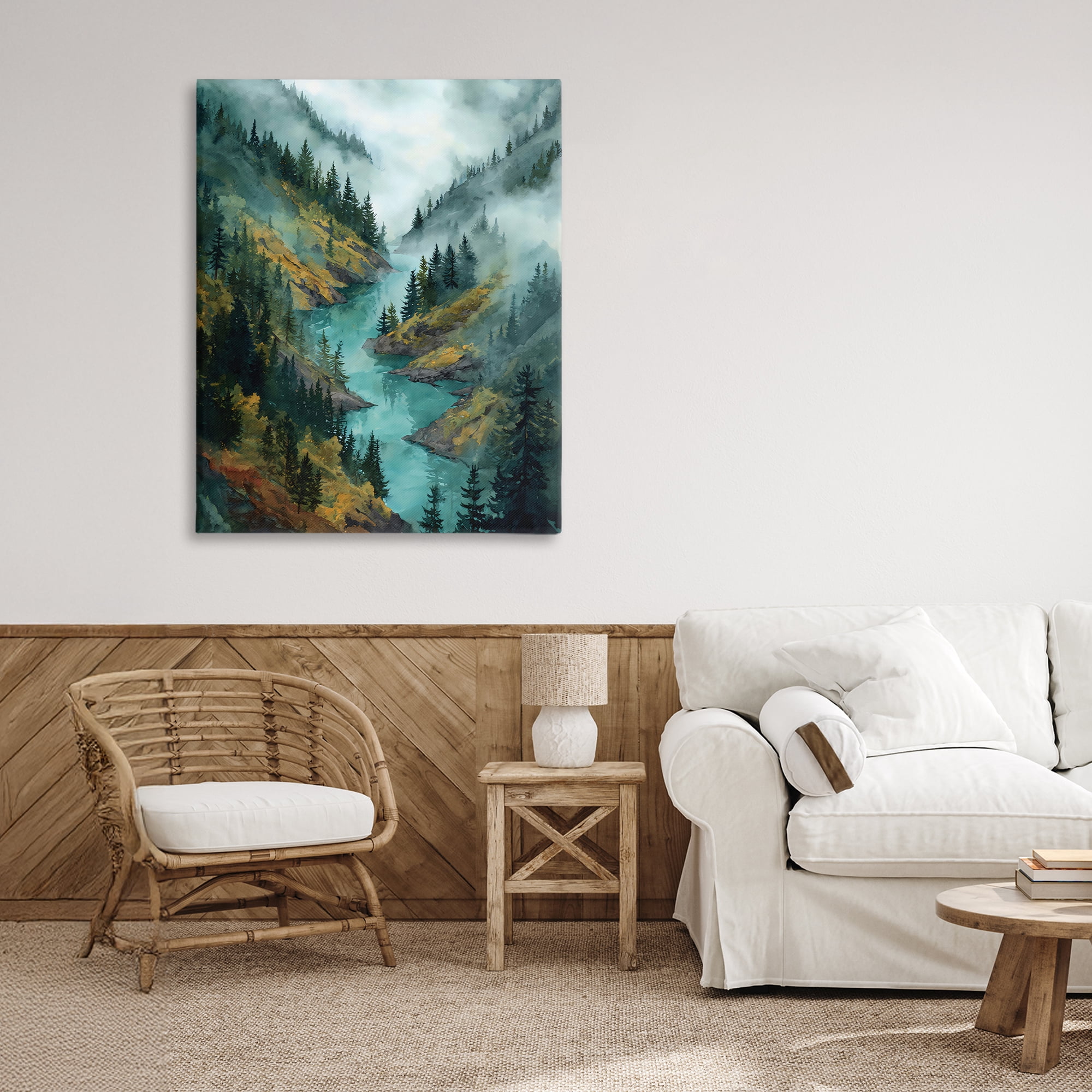 Stupell Industries Turquoise Mountain River Bends Canvas Wall Art, design by Franklyn Gregory