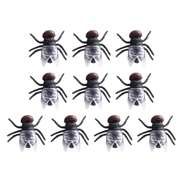 10x Flies Props Trick Flies for Halloween Party Joke Black