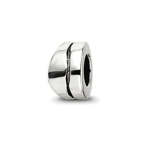 925 Sterling Silver Oxidized Reflections SimStars Wavy Spacer Bead Charm 8.18x4.55mm Wide Pendant Necklace for Women