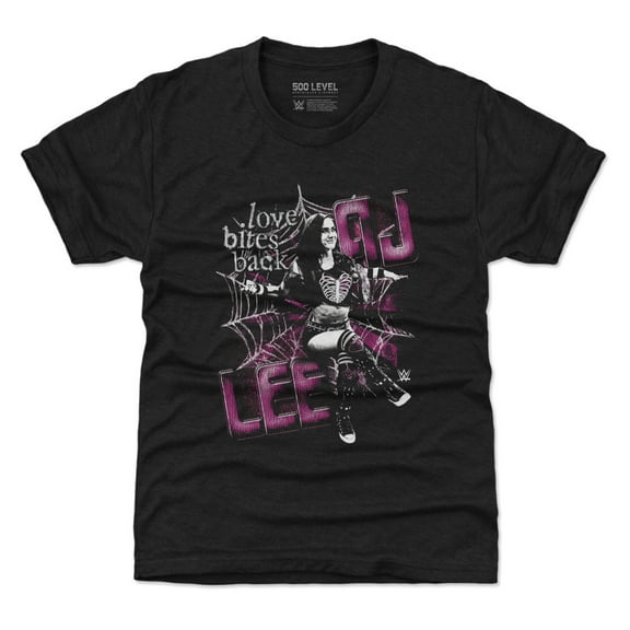 Youth 500 Level Heather Black AJ Lee Spider Web T-Shirt