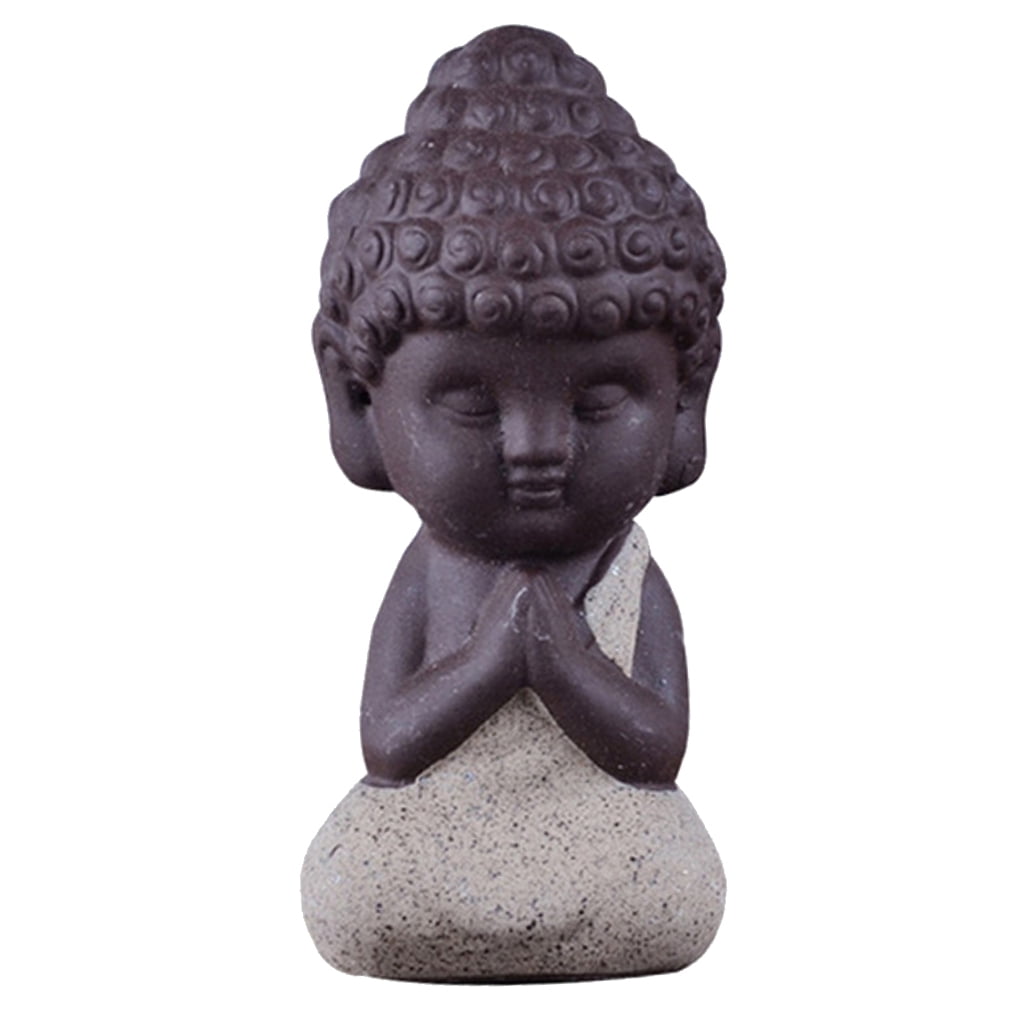 Little Buddha Statue Monk India Handicrafts Ceramic Tea House Miniature #12 