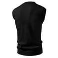 thumbnail image 3 of Sweater Vest Men Button Down V Neck Slim Fit Business Casual Streetwear Breathable Sleeveless Knitted Sweaters Vest Black M, 3 of 3