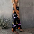 thumbnail image 5 of Summer Clearance Sale! Joau Jumpsuits for Women Casual Summer Sleeveless V Neck Spaghetti Strap Baggy Jumpsuits Loose Fit Floral Print Long Pants Romper Overalls, 5 of 7