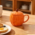 thumbnail image 7 of Msgweeeg Mug Set Insulated Coffee Mug 400ml Pumpkin Themed Ceramic Mug with Lid Glossy Porcelain Tea Cocoa Cup Multi-Color Decorative Drink Cup for Desk Kitchen Halloween Tabletop, 7 of 7