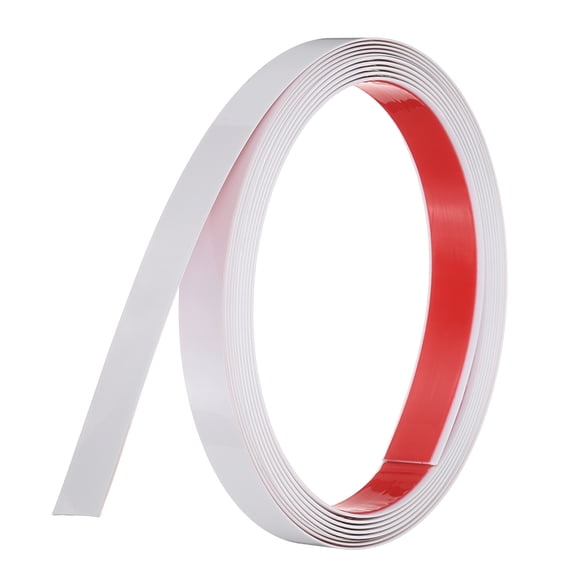 White Peel and Stick Molding Trim, 0.8 Inch x 9.8 ft Self-Adhesive Mirror Tape, Flexible Border Strip for Wall Decoration Tile Edge Ceiling Floor Frame Furniture Decoration