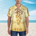 thumbnail image 4 of Haiem Bunch of Grapes Printed Hawaiian Shirt for Men - Men’s Casual Beach Summer Shirts - Stretch Fabric with Modern Fit-Medium, 4 of 9