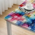 thumbnail image 4 of nygtbtfer Gradient Rainbow Tablecloth Fitted Table Cover, Elastic TableclothsOutdoor Indoor Stretch Cloth Tablecover for Dinner, Party, Shower, Abstract Contemporary Colorful Art White, 4 of 7
