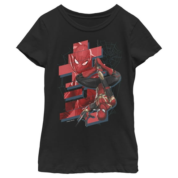 Girl's Marvel Spider-Man: No Way Home Hanging Out  Graphic Tee Black Large