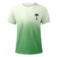 thumbnail image 4 of Mens T-shirts Short Sleeve Summer Gradient Color Print T Shirt Breathable Casual Daily Wear Outdoor Beach Tees Green XXL, 4 of 4