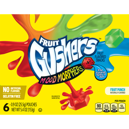 Fruit Gushers Mood Morphers Fruit Flavored Snacks Pouches, 0.9 Oz. 6 Count