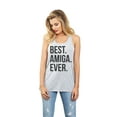 thumbnail image 2 of Thread Tank Best Amiga Ever Women's Fashion Sleeveless Flowy Racerback Tank Top Sport Grey 2X-Large, 2 of 5