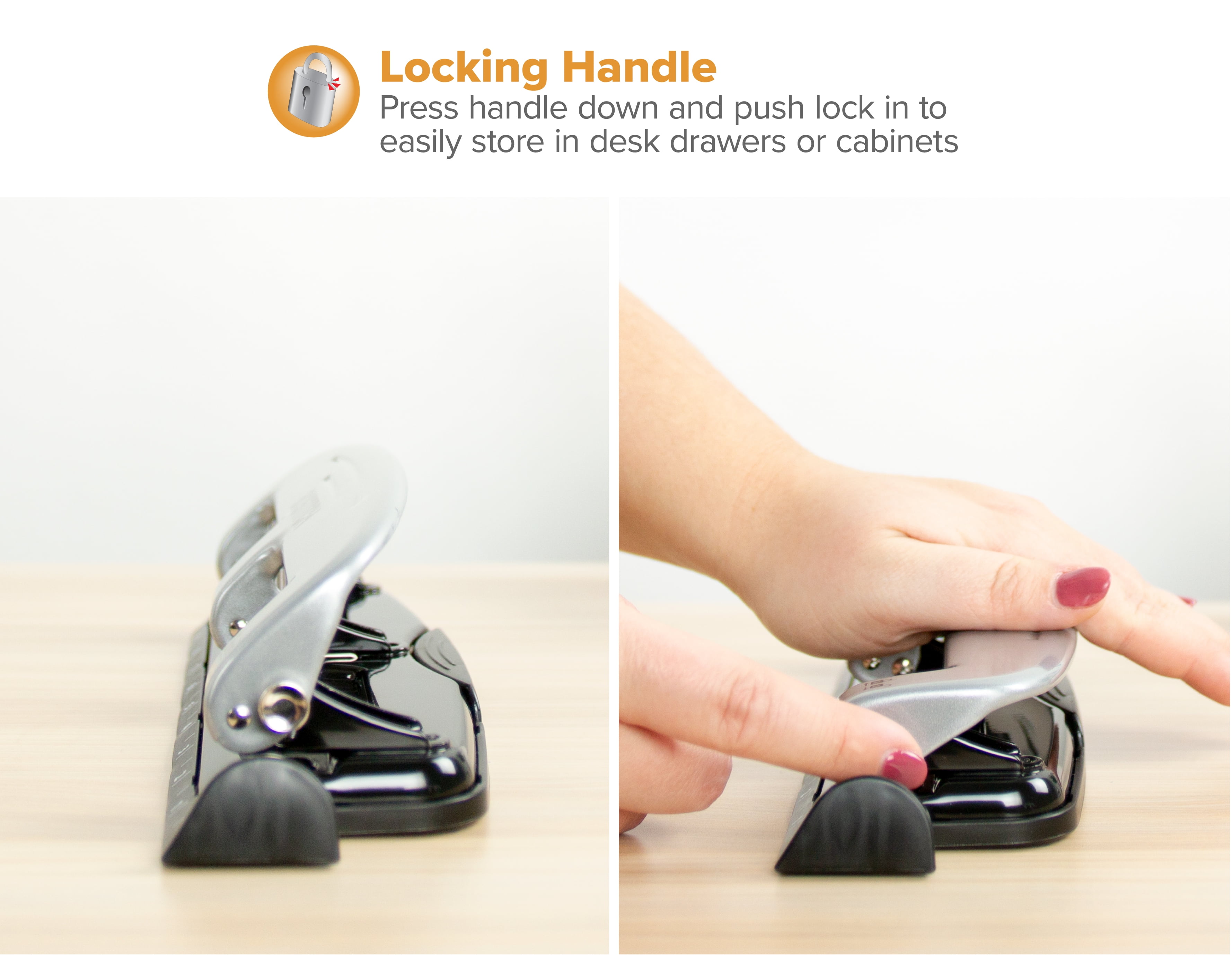 Bostitch EZ Squeeze™ Three-Hole Punch, 12-Sheet, Reduced Effort