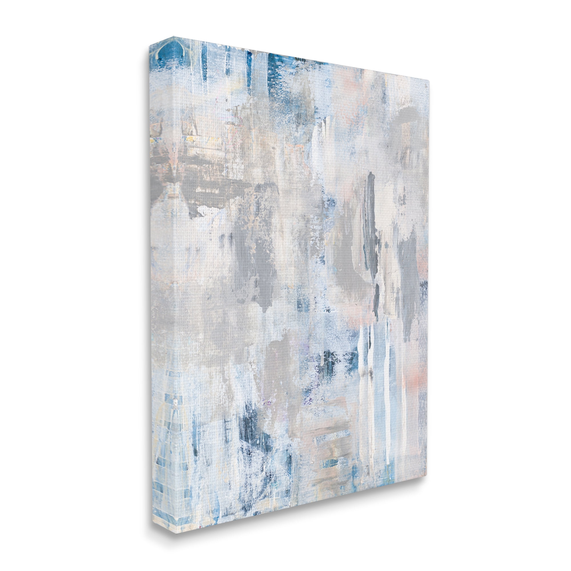 Stupell Industries Modern Abstract Cascading Painting Blue Pink Grey Composition, 30 x 40,Design by Robin Maria
