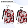 thumbnail image 3 of Bixox Buffalo Plaid Love And Gnome Printing Canvas Backpack Lightweight Casual Travel Backpack School Backpack Fits 15.6 Inch Notebook, 3 of 5