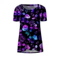 thumbnail image 4 of QLEICOM Summer Short Sleeve Tunic Tops for Women, High Low Hem Vintage Print Shirts Loose Pullover T-shirt, Plus Size Round Neck Print Tops, Tees & Blouses for Girls S-2XL, 4 of 4