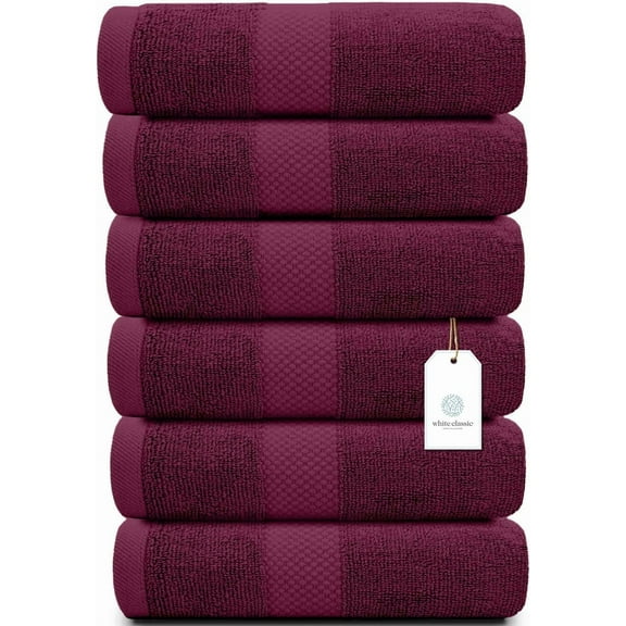 WarmHaven Luxury Hand Towels | 100% Turkish Cotton Hotel spa Bathroom Towel | 16x30 | 6 Pack |