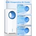 thumbnail image 5 of Myicy Aire Acondicionado Sin Ventanas Enfriador De Aire Evaporativo Sin Aspas De 27 Pulgadas Con 4 Modos Y 3 Velocidades Tanques Dobles 4 Bolsas De Hielo Control Remoto De 25 Pies Temporizador 7H Enfr, 5 of 5