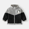 thumbnail image 2 of Generic Cute Dress Blouse Toddler Summer Boys Girls Coat Lightweight Sunscreen Long Sleeve Jacket Cartoon Print Fashion Zipper Jacket Coat(Grey,12-18 Months), 2 of 4