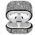thumbnail image 2 of Estuche para auriculares con destellos para AirPods (negro), lujoso estuche rígido protector con diamantes brillantes, compatible con auriculares Apple AirPods 1/2, 2 of 5
