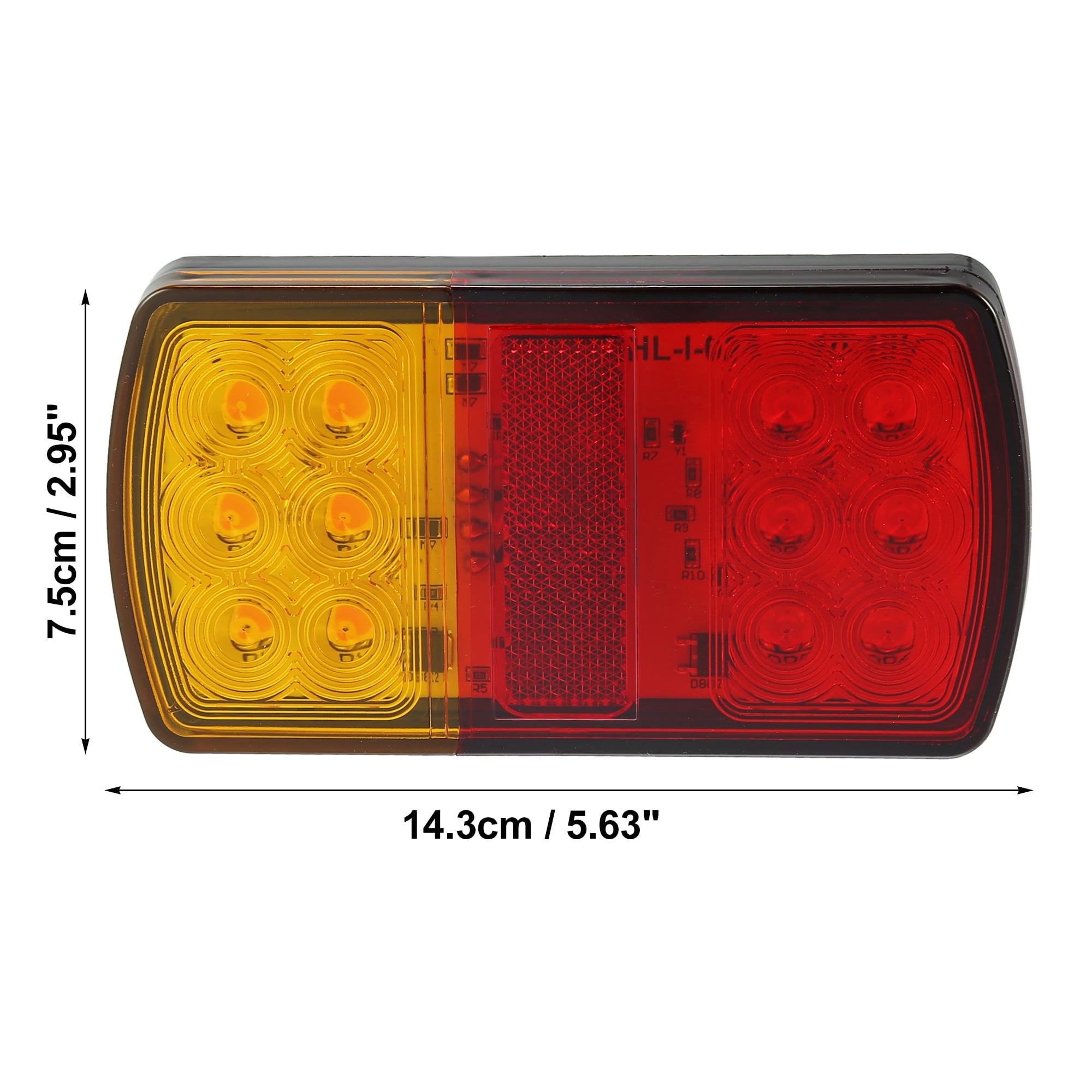2pcs 12 LED Trailer Tail Lights 12V-36V Turn Signal Brake Tail Light Universal for Utility Trailer Truck Boat Red Amber